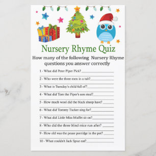 Papier Cute Owsery Rhyme Quiz baby shower