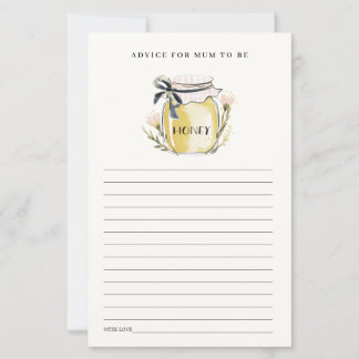 Papier Cute Pastel Honey Jar Advice For Mum Baby Shower