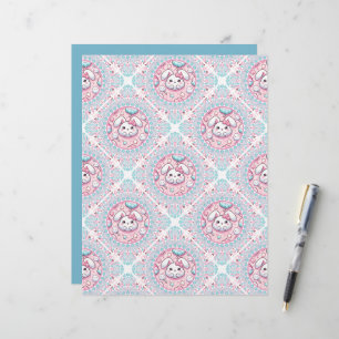 Papier Cute Pastel Kawaii Bunny Dot Mandala Diamond Tile