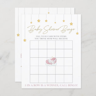 Papier Cute Pink Unicorn Baby shower Bingo Jeu