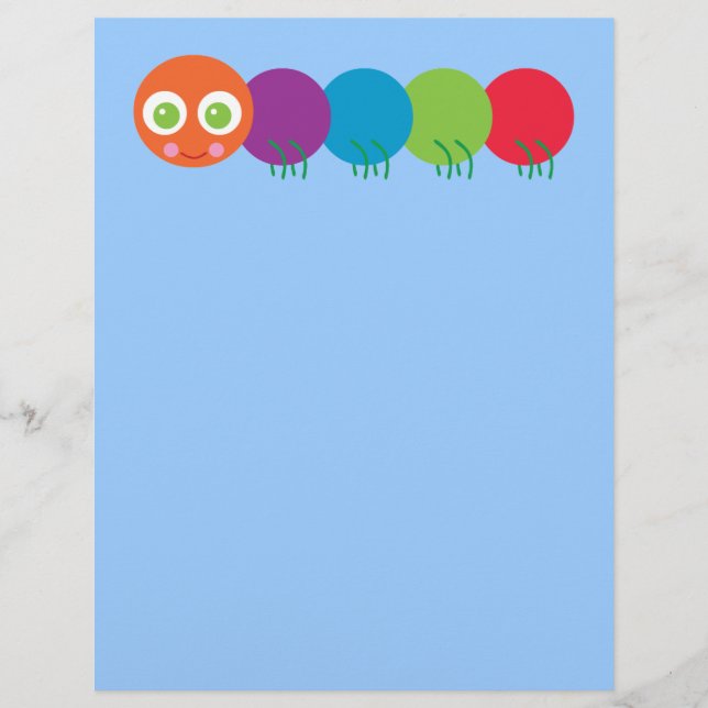 Papier Cute Rainbow Caterpillar (Devant)