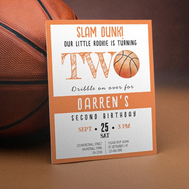 Papier Cute Rookie Basketball Budget 2e Invitation d'anni (Créateur téléchargé)
