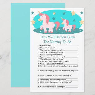 Papier Cute Unicorn comment bien connaissez-vous le jeu d