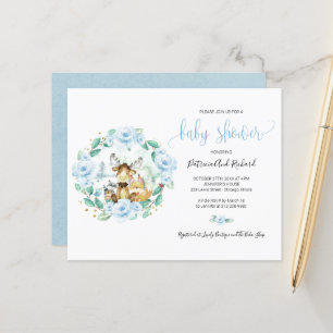 Papier Cute Woodland Animaux Végétation Baby shower Budge