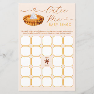 Papier Cutie Pie Bingo Thanksgiving Baby shower Jeu