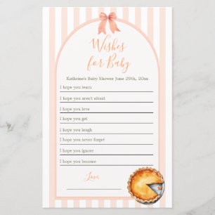 Papier Cutie Pie Orange En vichy Voeux pour bébé