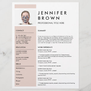 Papier CV minimal cv avec photographie