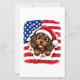 Papier Dachshund de Noël américain