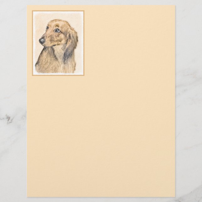 Papier Dachshund (Longhaerien) Peinture - Art Chien origi (Devant)