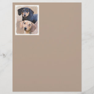 Papier Dachshund (Smooth) Peinture - Art Chien original
