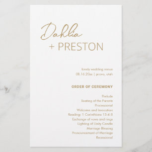 Papier Dahlia Gold Contemporary Modern Mariage