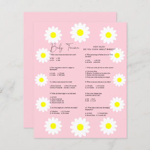 Papier Daisies Baby Trivia Jeu Baby shower