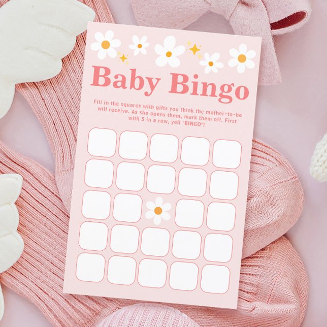 Papier Daisy Baby In Bloom Spring Baby shower Bingo Jeu (Créateur téléchargé)