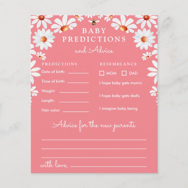 Papier Daisy Baby Predictions et conseils (Devant)