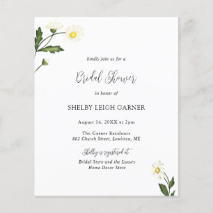 Papier Daisy Floral Budget Bridal Douche Invitation