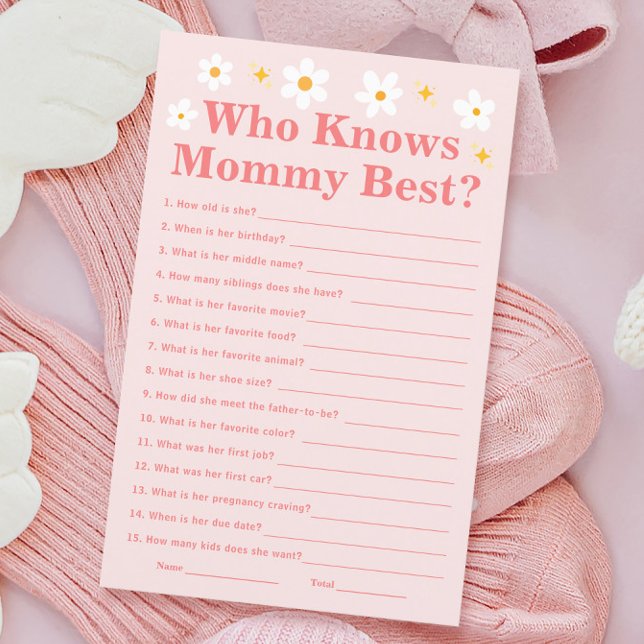 Papier Daisy Spring Baby shower Qui Connaît Maman Meilleu (Créateur téléchargé)