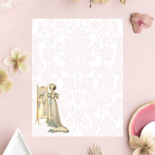 Papier Dame de la période de régence de Damas