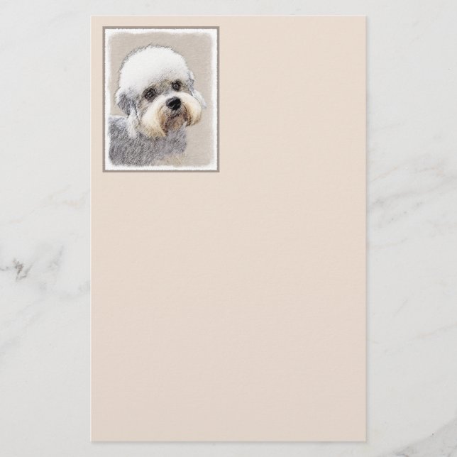 Papier Dandie Dinmont Terrier Peinture Chien Art original (Devant)