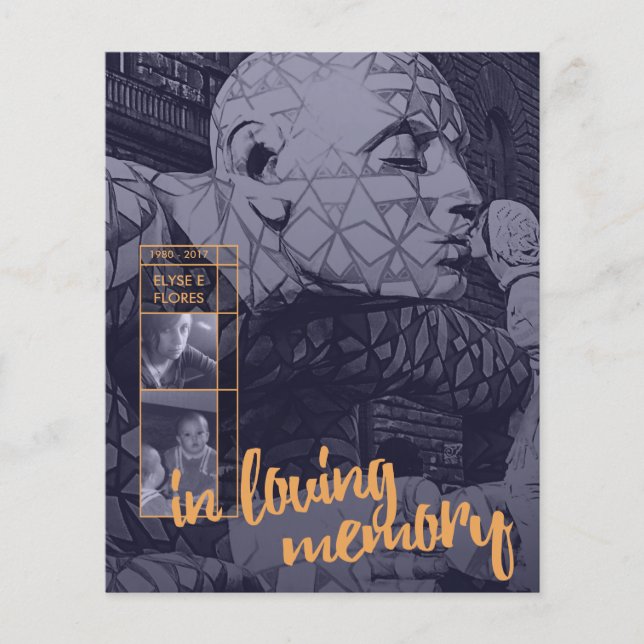 Papier dans les annonces funéraires de mémoire amoureuse (Devant)