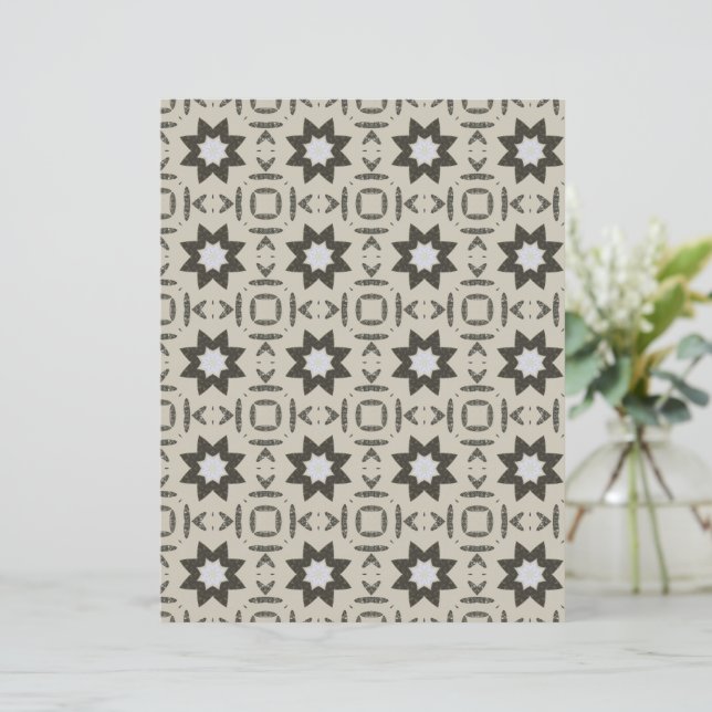Papier Dark Grey Stars on cream scrapbooking paper  (Debout devant)