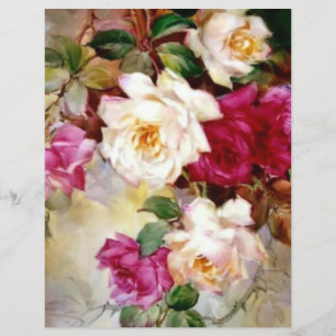 Papier d'artisanat d'art fleuri Rose peint à la ma