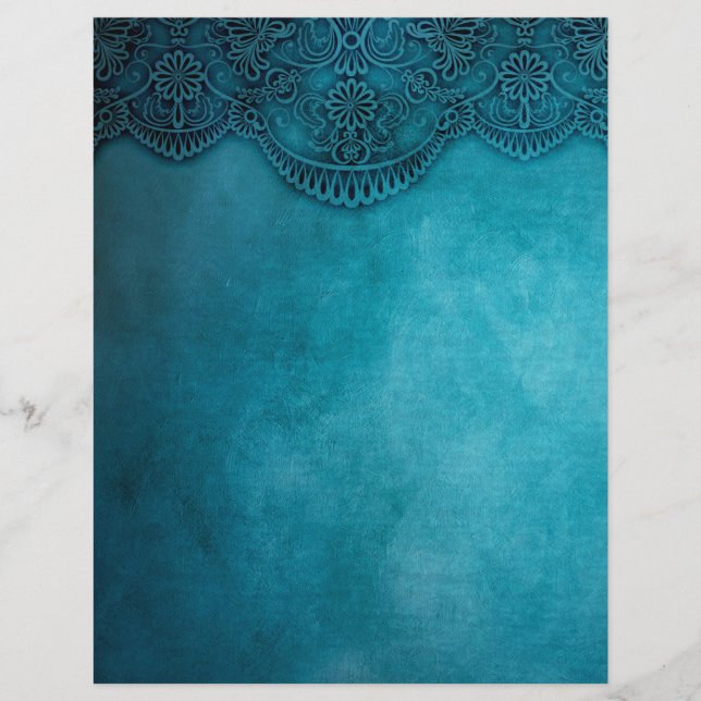 Papier d'artisanat Lacy Turquoise Grunge (Devant)