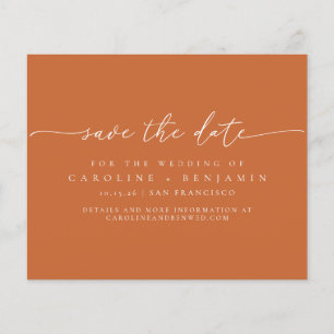 Papier Date de sauvegarde du Mariage de script orange min