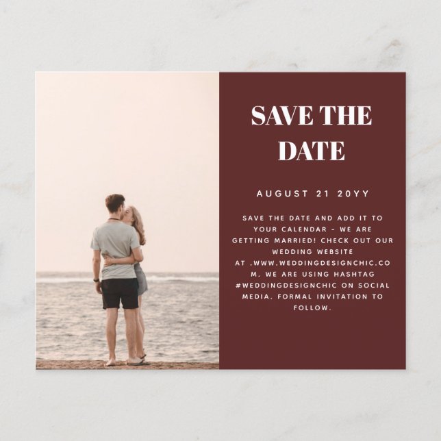 Papier Date d'enregistrement de la photo BUDGET Minimalis (Devant)