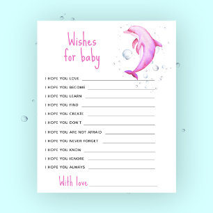 Papier Dauphin rose aquarelle - prières pour bébé