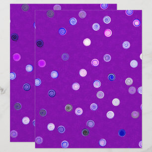 Papier de bricolage à motifs spirales et pois viol