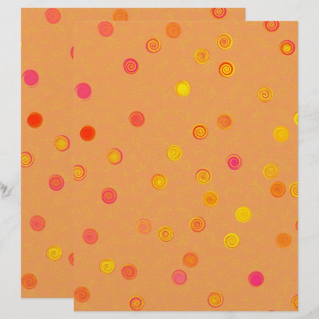 Papier de découpage à motifs spirales et pois tors (Devant / Derrière)