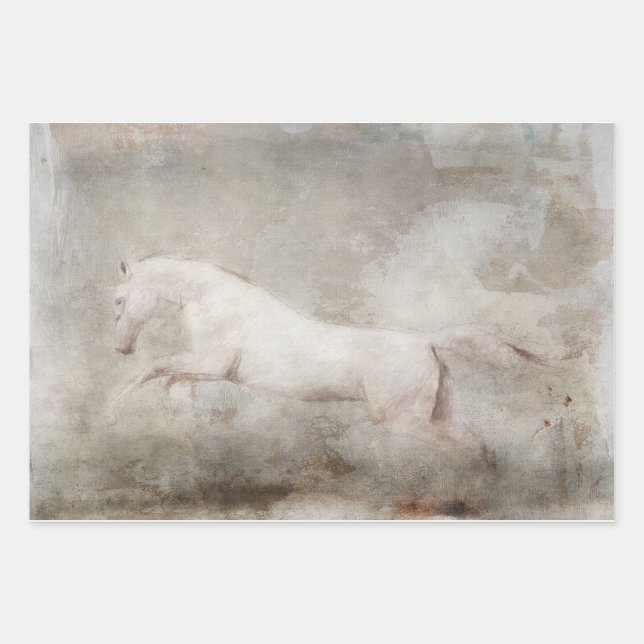 Papier de découpage Cheval Blanc Sauvage (Devant)