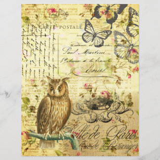Papier de découpage du bloc-notes de la Chouette v