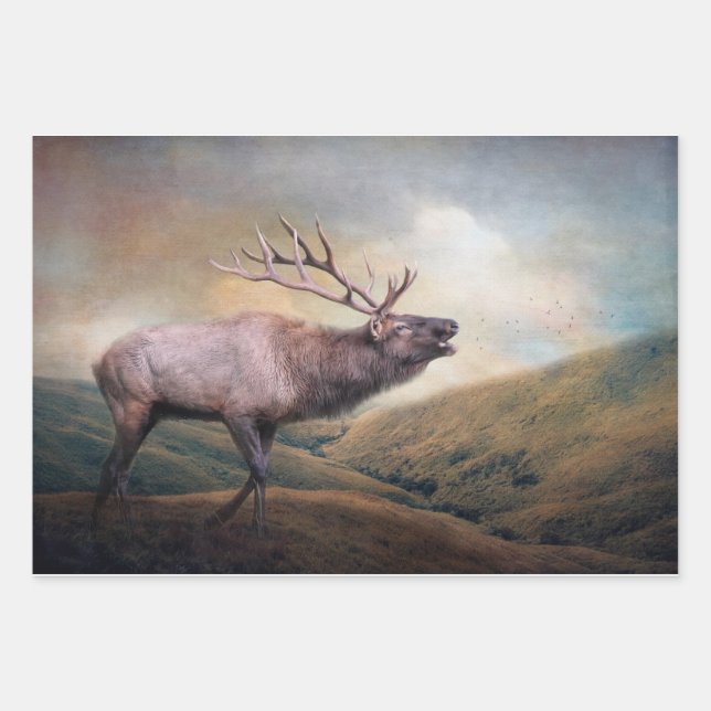 Papier de découpage faunique Bulle Elk (Devant)