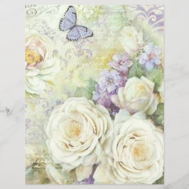 Papier de découpage floral d'ivoire Lilac (Devant)