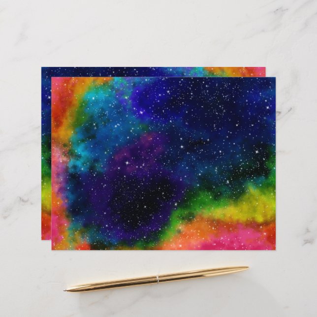 Papier de galaxie coloré (Devant/Arrière en situation)