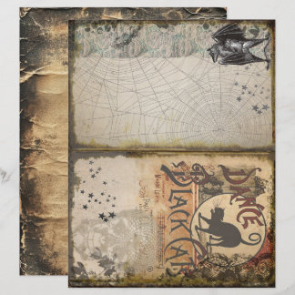 Papier de journal collage danse chat noir