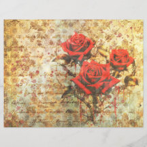 Papier de journal de bricolage aux roses rouges vi