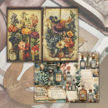 Papier de journal de junk botanique de pharmacie v