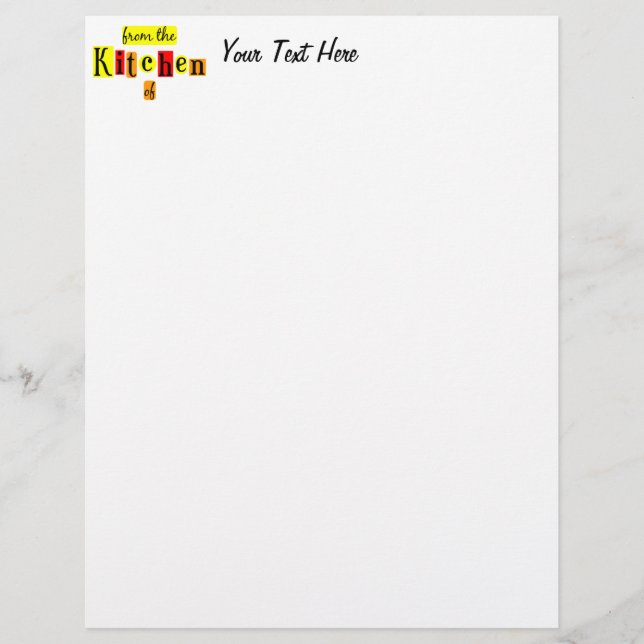 Papier De la cuisine de Retro Custom Letterhead (Devant)