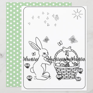 Papier de la page de coloration de lapin et d'oeuf