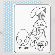 Papier de la page de coloration de lapin et d'oeuf
