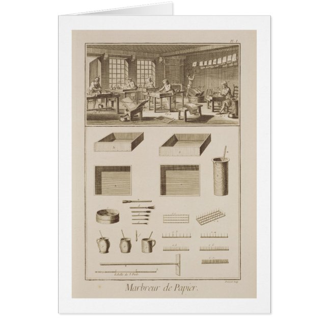 Papier de marbrure, de la "encyclopédie" par Denis (Devant)