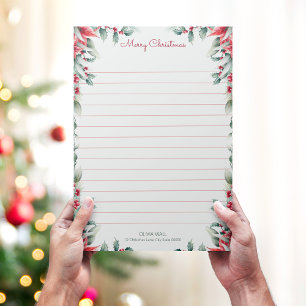 Papier de Noël à motif de feuillage élégant vintag
