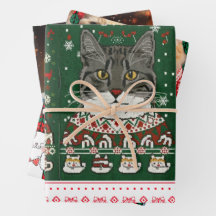 Papier de Noël ensemble plat de 3 cadeaux.