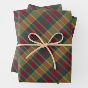 Papier de Noël Rouge Or Et Vert