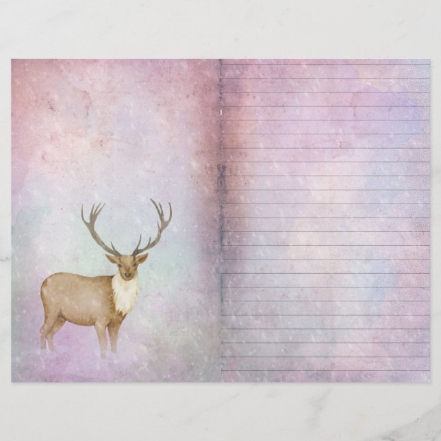 Papier de page du album de cerfs magiques d'hiver  (Devant)