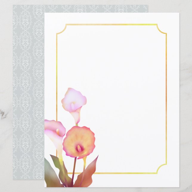Papier de papeterie blanc Caffa Botanique (Devant / Derrière)