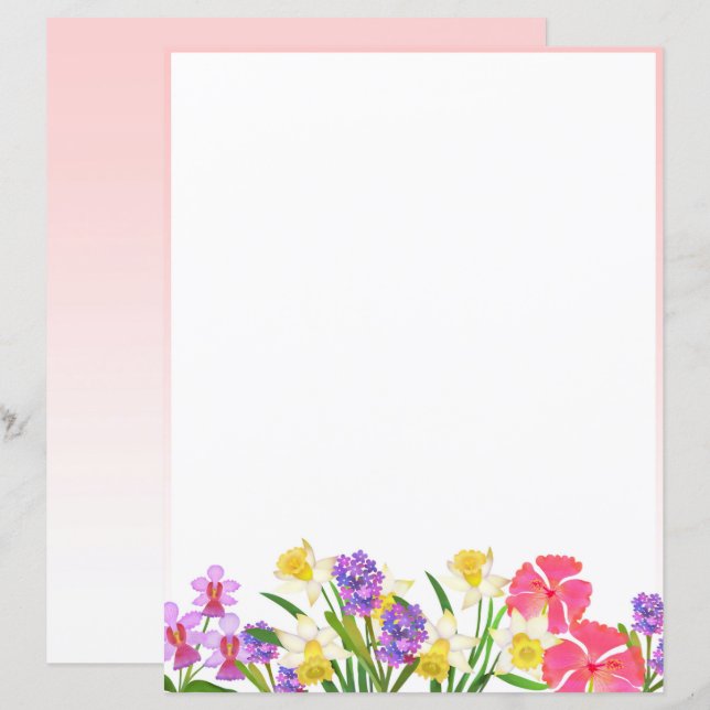 Papier de papeterie botanique (Devant / Derrière)