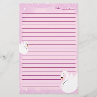 Papier de papeterie Cygne délicat 
